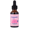 Bottle of Joyspring Calmify liquid supplement with a pink label on a white background