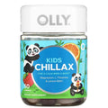 OLLY Kids Chillax supplement jar with panda characters on a white background