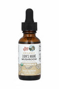 Bottle of Mary Rohn's Organic Lion's Mane Mushroom tincture on a white background