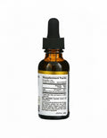 Brown glass bottle with dropper labeled 'Supplement Facts' on a white background