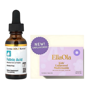 California Gold Nutrition Folinic Acid & EllaOla Kid’s Unflavoured Multivitamin